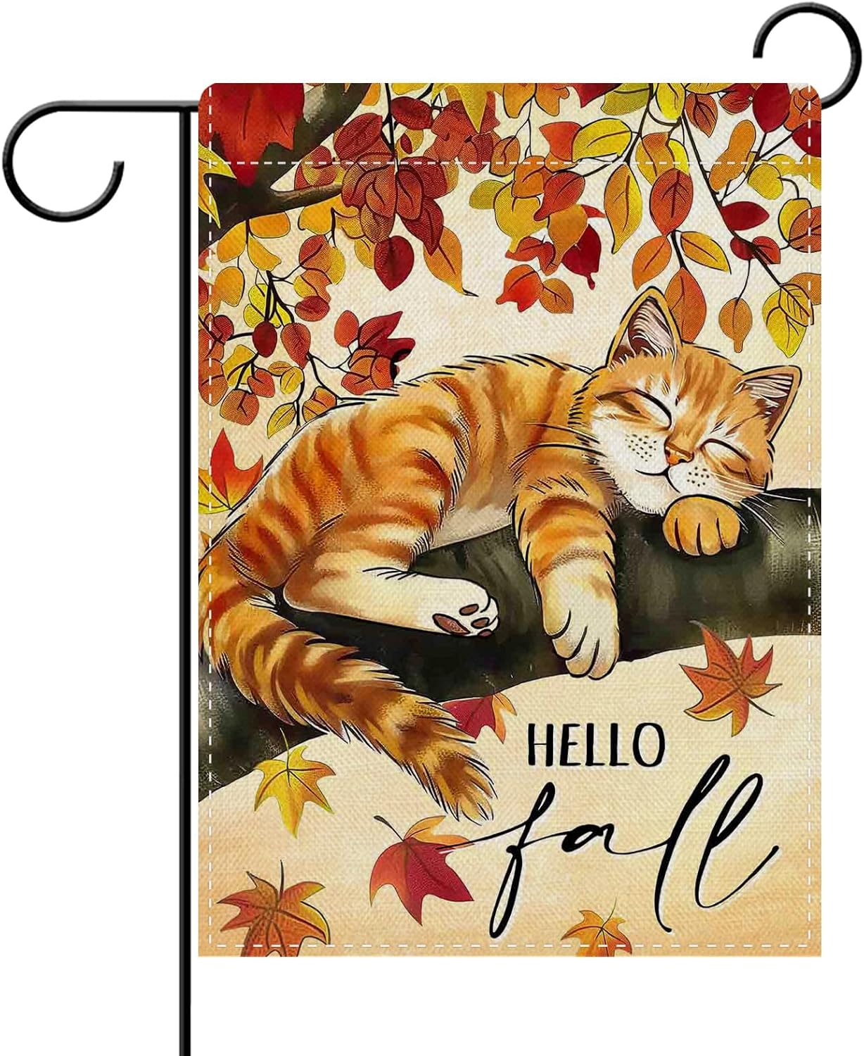 Home Decor Orange - Bandeira Decorativa de Jardim Dyrenson Hello