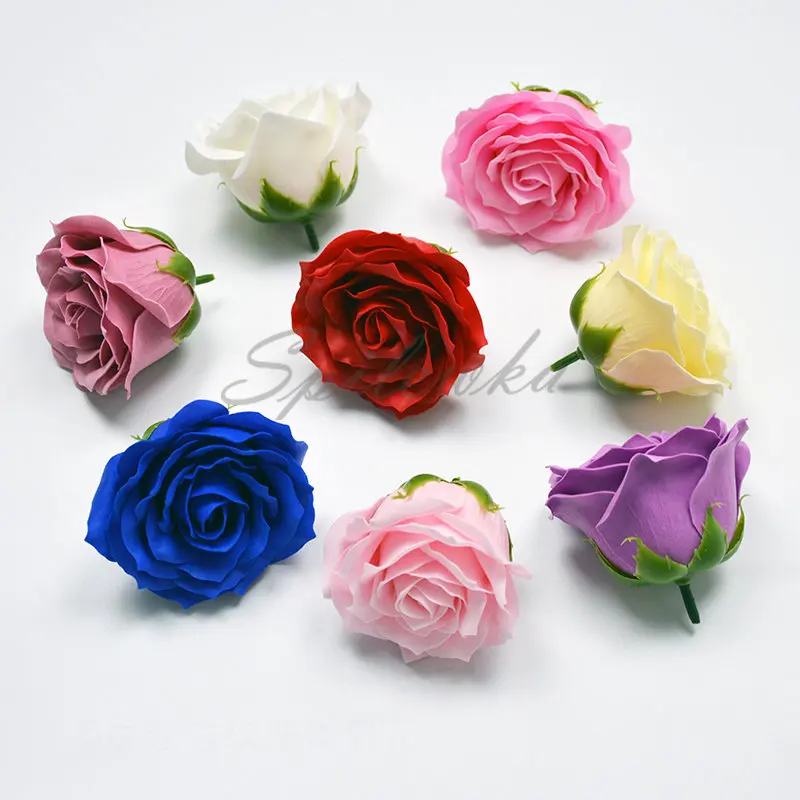 Home Decor For Birthday - Spilewka-Artificial Roses Flores Cabeças, 7cm, 6-Layer,