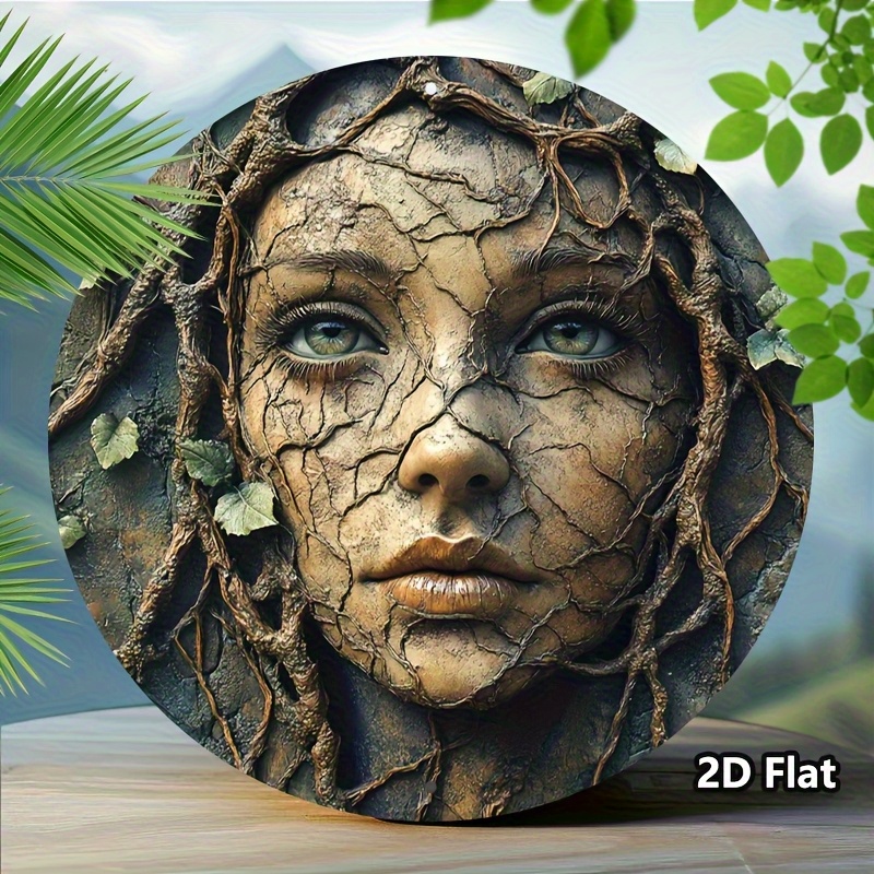 Home Decor Tree - Arte de parede redonda de alumínio