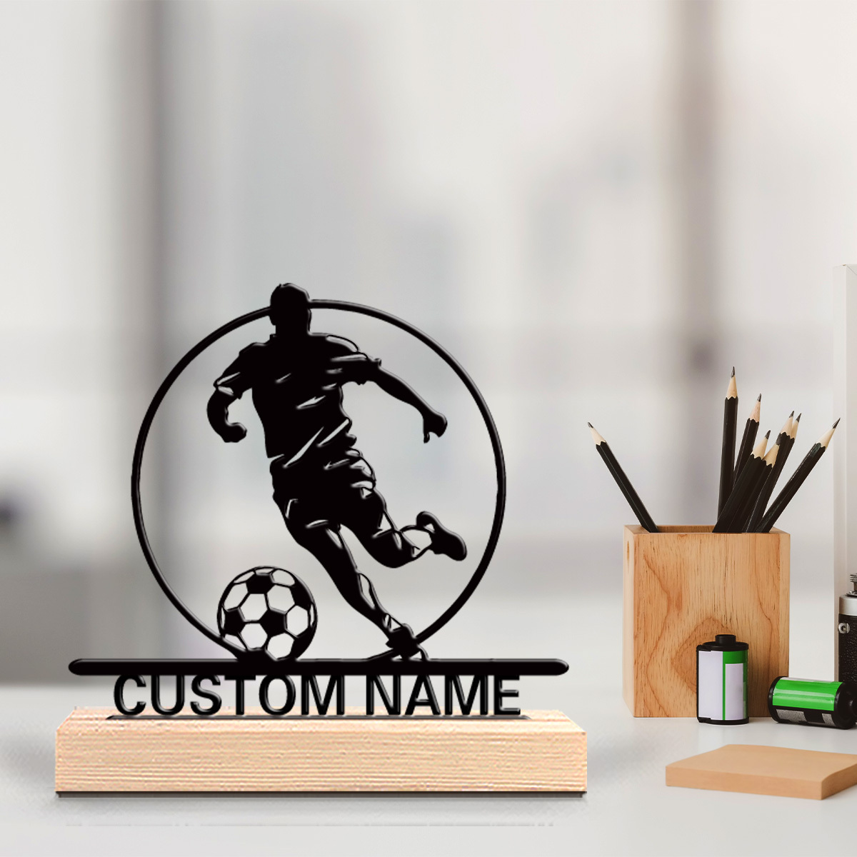 Home Decor For Birthday - Estátua de Metal Personalizada de Jogador