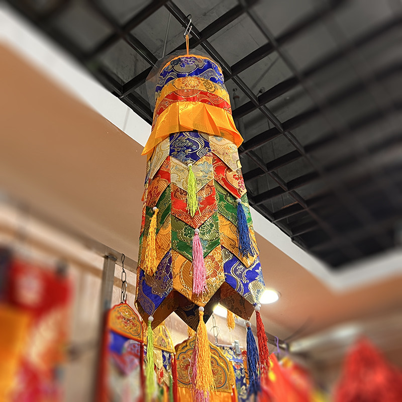 Home Decor Handicraft - Pendente Artesanal 65*15cm, Decoração Budista Tântrica