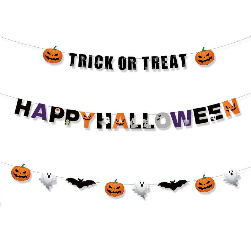 Home Decor Garland - Novo Banner de Halloween com Padrão