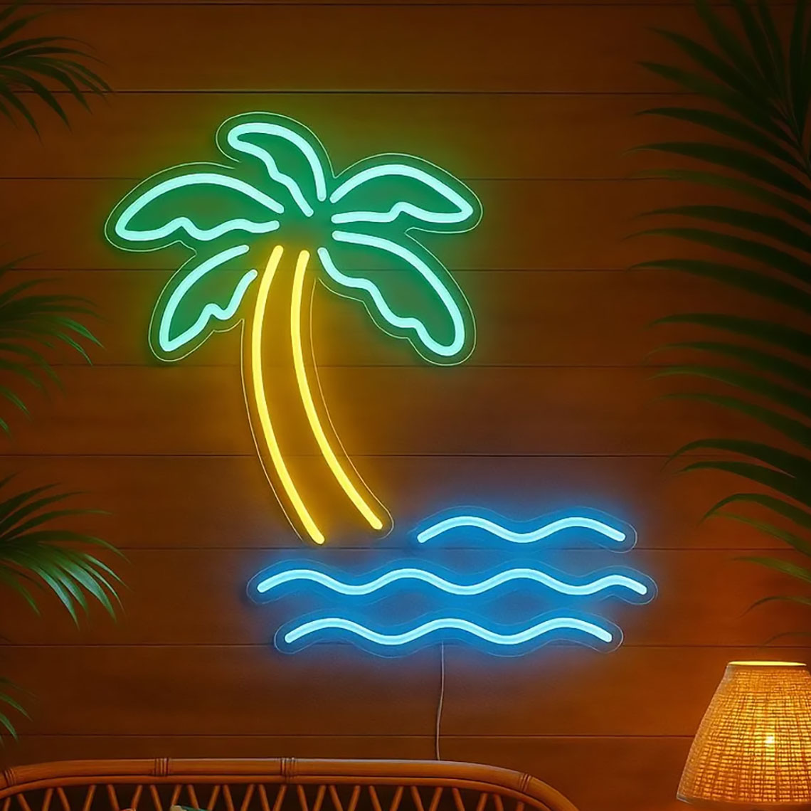 Home Decor Tree - Letreiro Neon de Palmeira: Decoração Artística