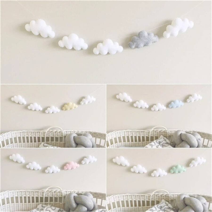 Home Decor Garland - Nordic feltro nuvem guirlandas corda parede