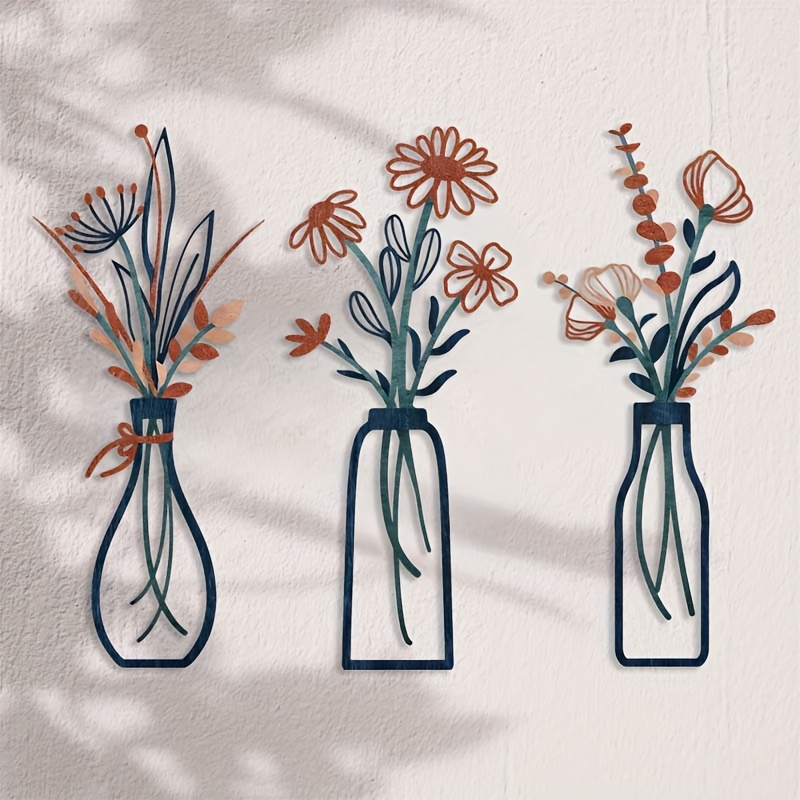 3 Grandes Esculturas Florais d - Home Decor Orange avaliação e preço