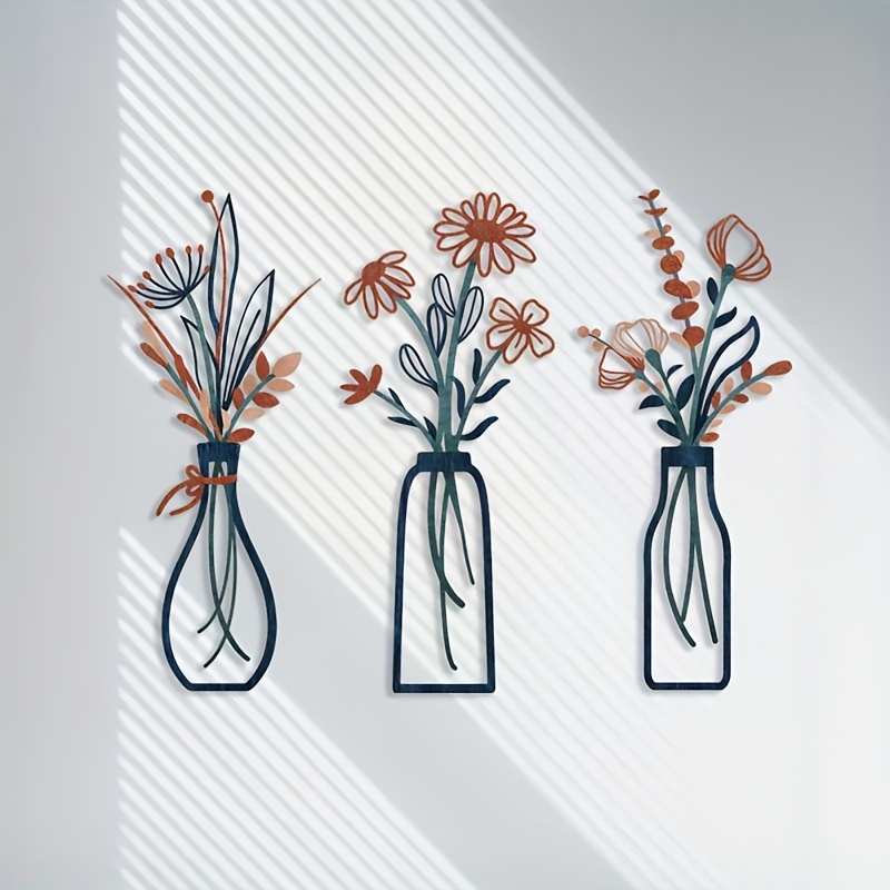 3 Grandes Esculturas Florais d - Home Decor Orange avaliação e preço