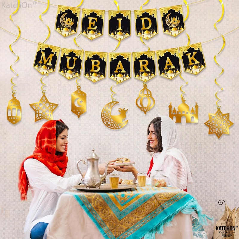 2026 eid mubarak papel guirlan - Home Decor Garland avaliação e preço
