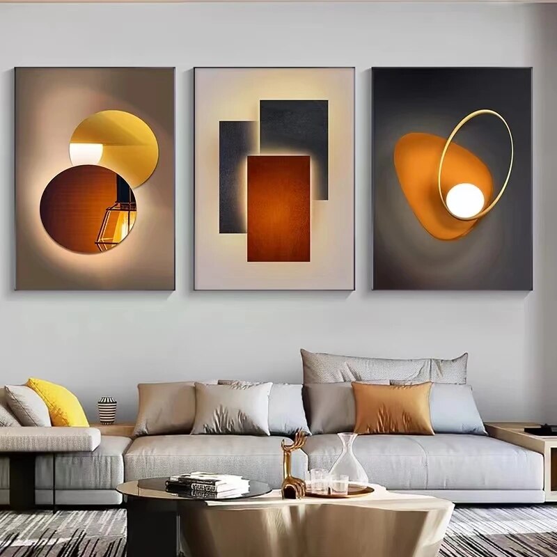 Pintura em Tela Geométrica Abs - Home Decor Orange avaliação e preço