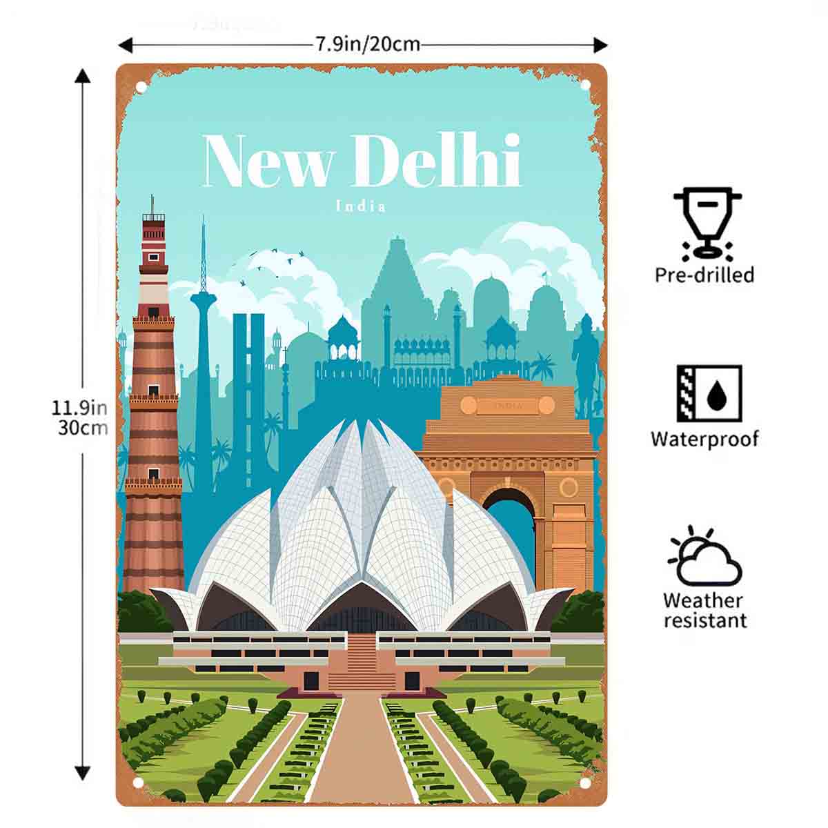 Placa de Metal Decorativa 2D P - Home Decor Delhi avaliação e preço