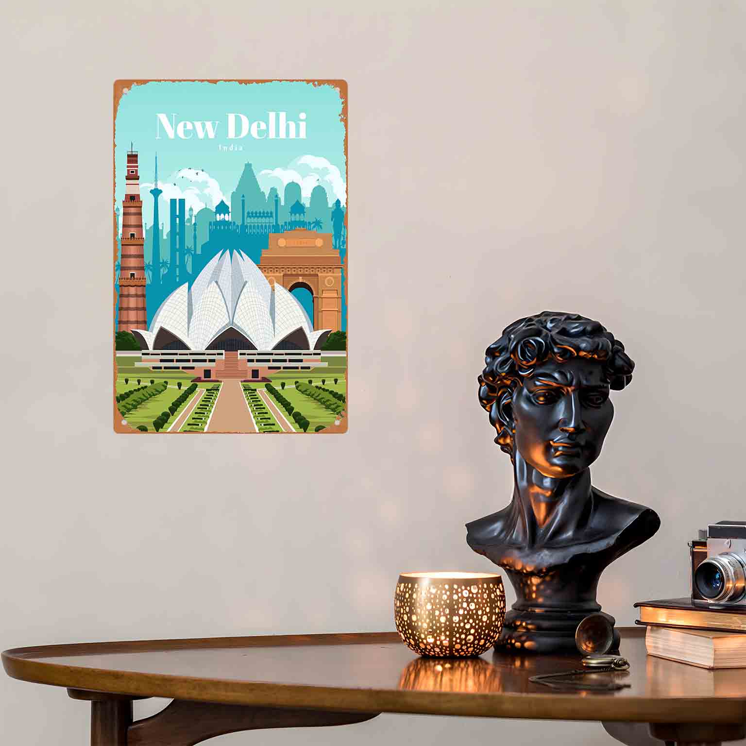 Placa de Metal Decorativa 2D P - Home Decor Delhi avaliação e preço