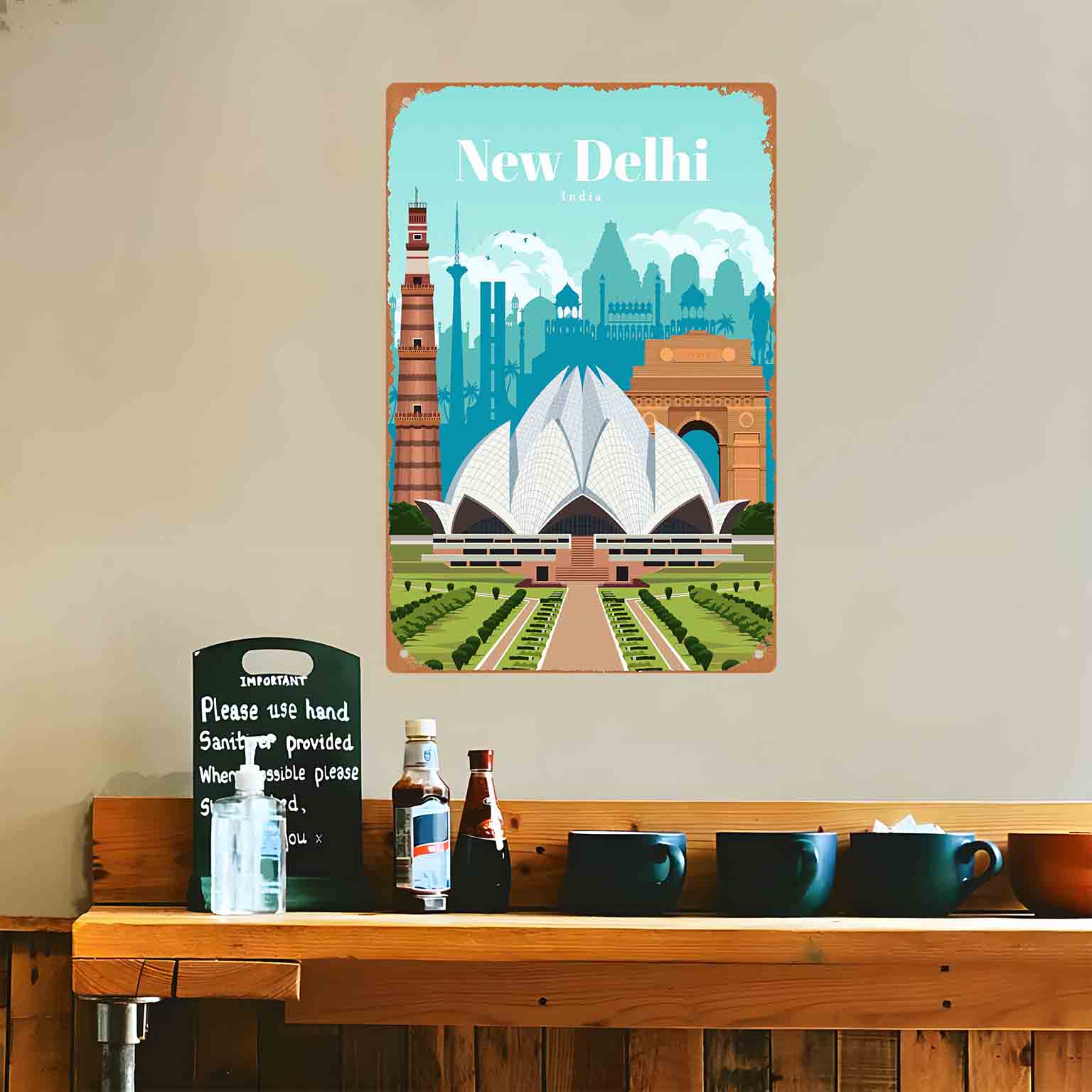 Placa de Metal Decorativa 2D P - Home Decor Delhi avaliação e preço