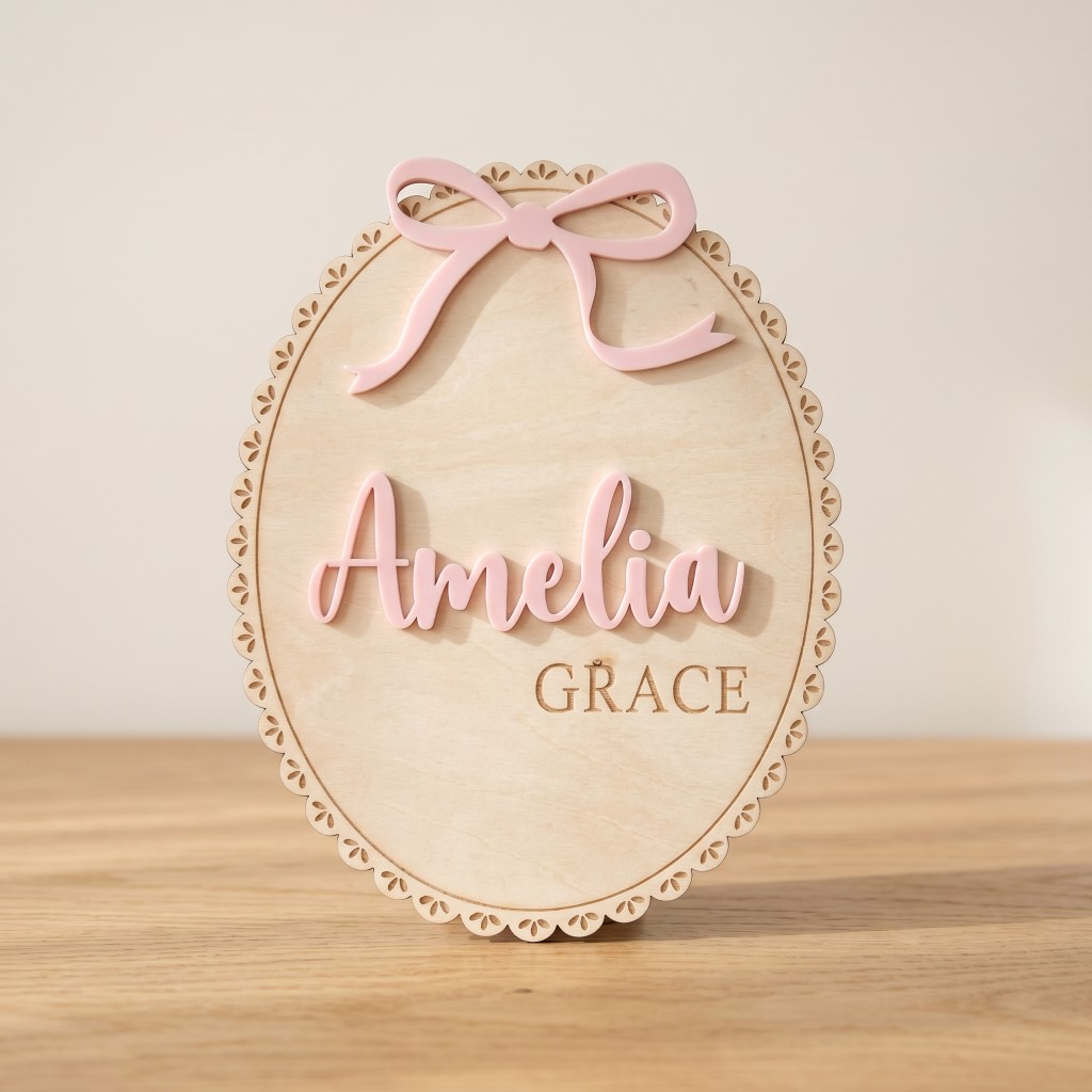 1 Peça Placa de Nome de Madeir - Home Decor For Birthday avaliação e preço