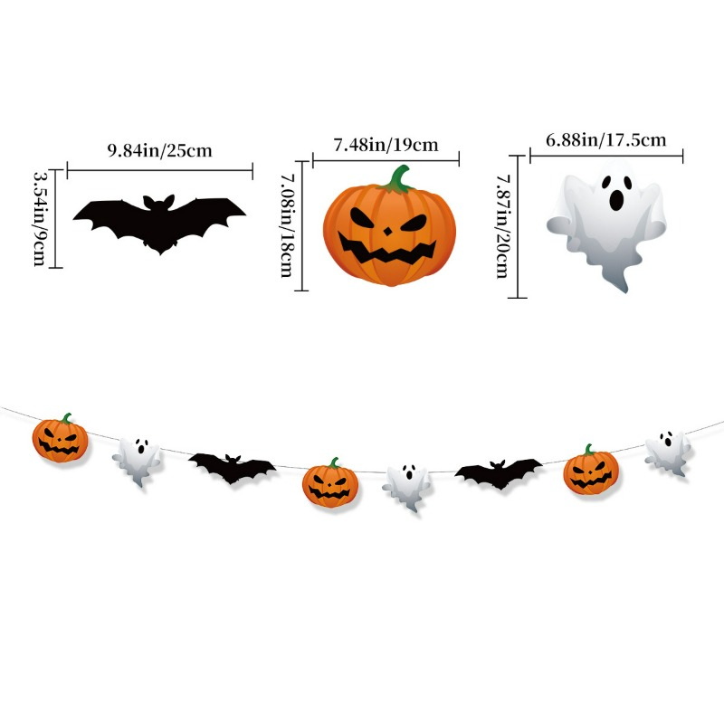 Novo Banner de Halloween com P - Home Decor Garland avaliação e preço