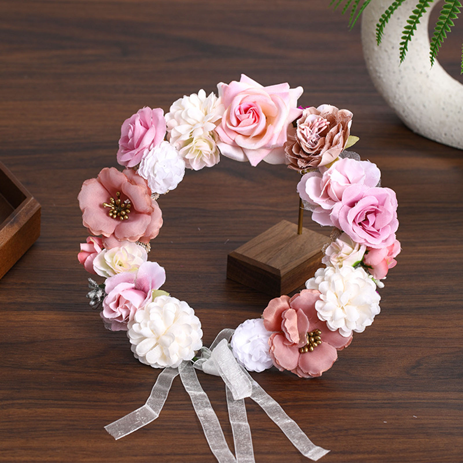 Coroa de Flores Artificial par - Home Decor Handicraft avaliação e preço