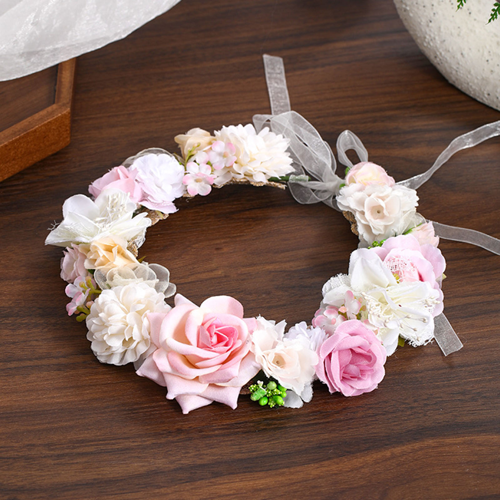 Coroa de Flores Artificial par - Home Decor Handicraft avaliação e preço