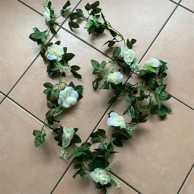 1 pçs 2.2m flor branca artific - Home Decor Handicraft avaliação e preço