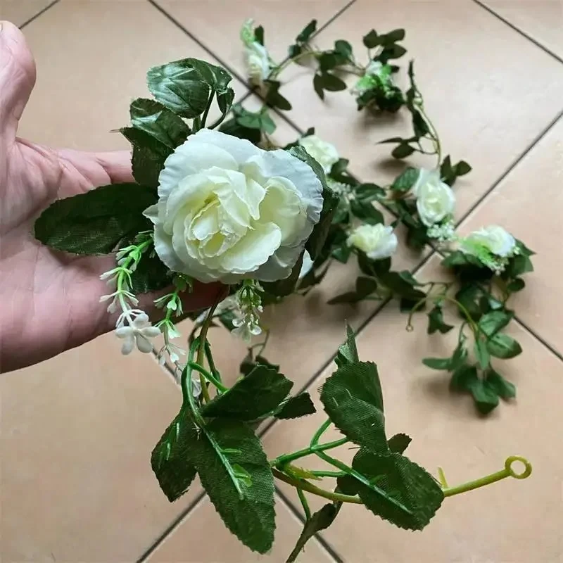 1 pçs 2.2m flor branca artific - Home Decor Handicraft avaliação e preço