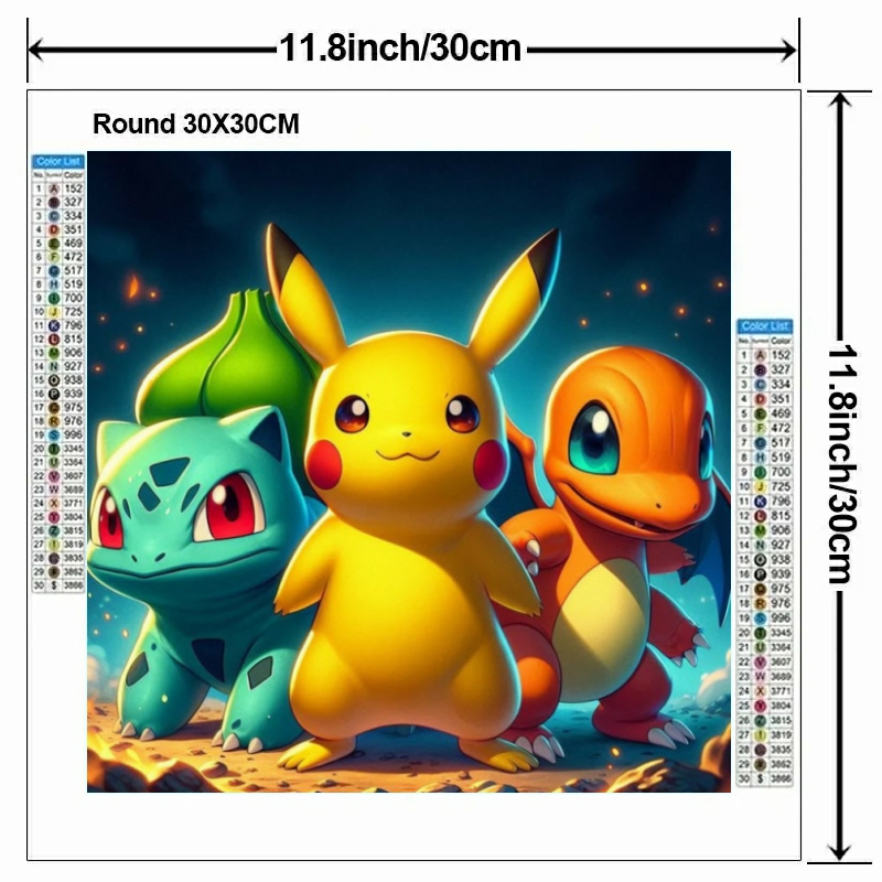 Pintura Diamante 5D DIY Pokémo - Home Decor Handicraft avaliação e preço