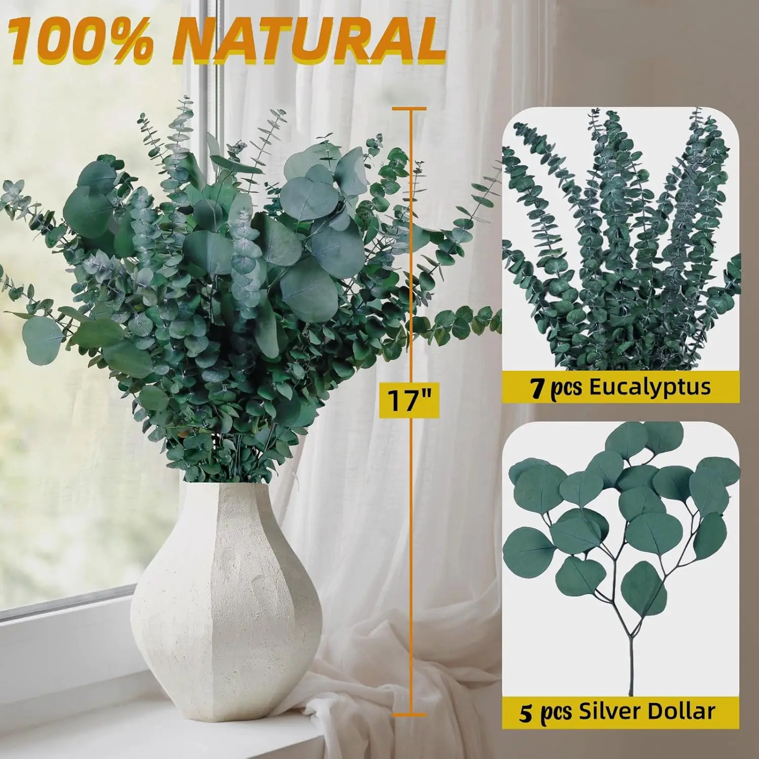 12 Peças Grandes de Eucalipto  - Home Decor Garland avaliação e preço