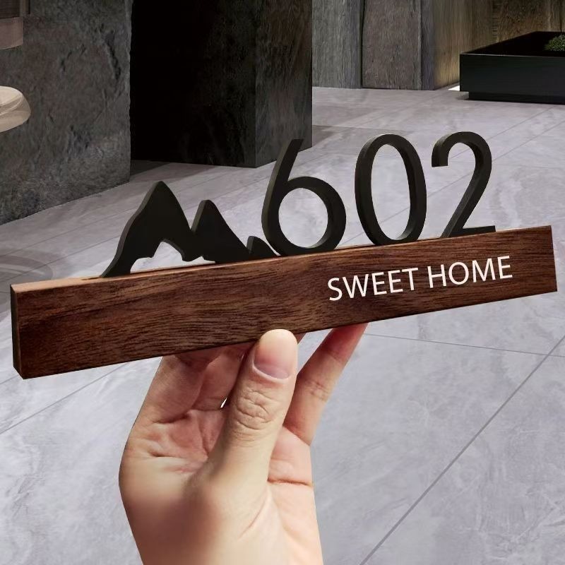 Placa de porta acrílica, sinal - Wooden Letter Sign avaliação e preço