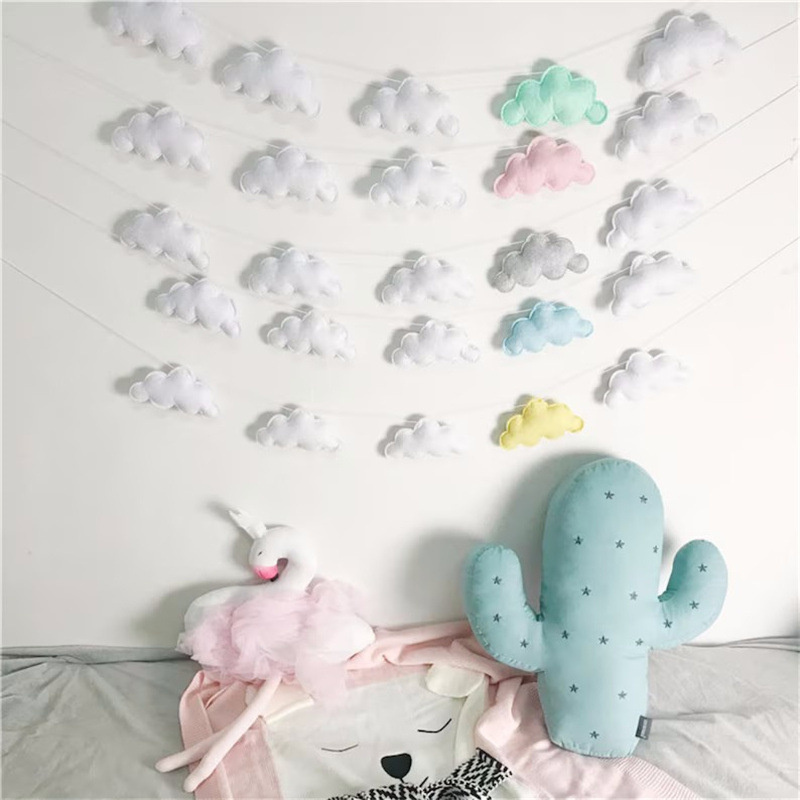Nordic feltro nuvem guirlandas - Home Decor Garland avaliação e preço